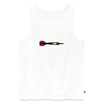 Dart in action - Men's Premium Organic Tank Top - white - Front - Michal (187cm)