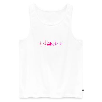 Geschenkidee für einen Wildwasserfahrer mit Kajak - Männer Premium Bio Tank Top - Weiß - Vorne - Michal (187cm)