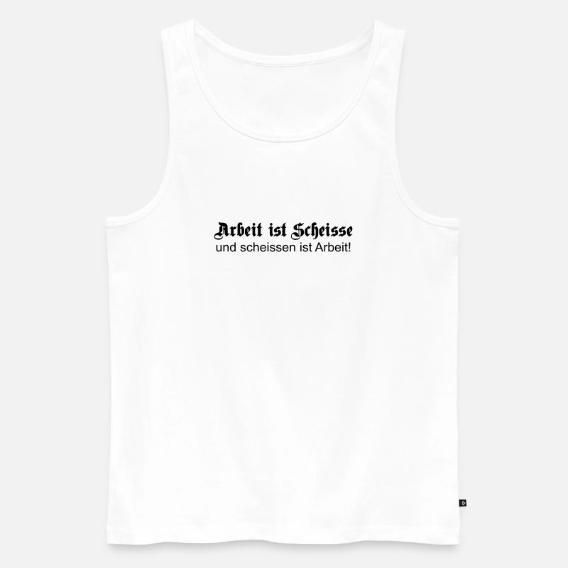 arbeitscheisse1 - Männer Premium Bio Tank Top - Weiß