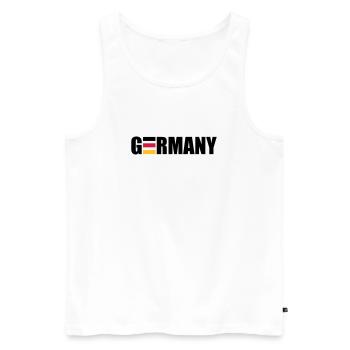 Germany | Deutschland | Flag | Flagge - Débardeur bio Premium Homme - blanc - Devant - AI Model Male 178 light (178cm)