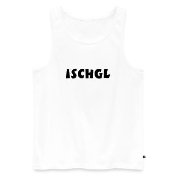 Ischgl - Männer Premium Bio Tank Top - Weiß - Vorne - AI Model Male 178 light (178cm)