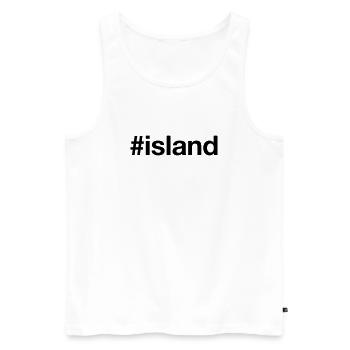 ISLAND Iceland Hashtag - Männer Premium Bio Tank Top - Weiß - Vorne - AI Model Male 178 light (178cm)