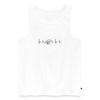 Herzschlag Camping Wohnwagen - Männer Premium Bio Tank Top - Weiß - Vorne - Michal (187cm)