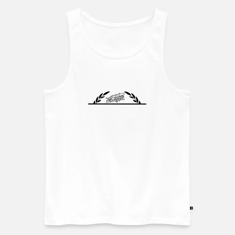 Häkeln mit halbem Lorbeerkranz - Männer Premium Bio Tank Top - Weiß