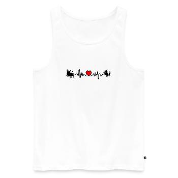 Fréquence cardiaque cardio Taureau Cancer - Débardeur bio Premium Homme - blanc - Devant - AI Model Male 178 light (178cm)