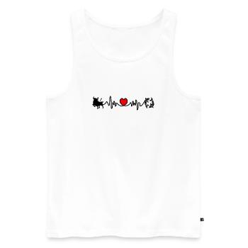 Herzfrequenz Cardio Stier Fische - Männer Premium Bio Tank Top - Weiß - Vorne - Michal (187cm)