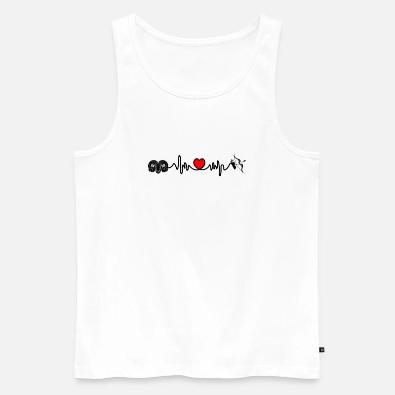 Herzfrequenz Cardio Widder Schütze - Männer Premium Bio Tank Top - Weiß