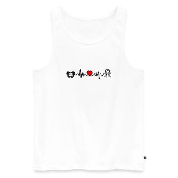 Fréquence cardiaque cardio Gémeaux Vierge - Débardeur bio Premium Homme - blanc - Devant - Michal (187cm)