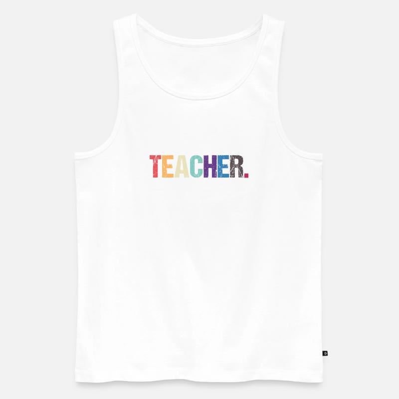 Conception colorée de TEACHER - Débardeur bio Premium Homme - blanc