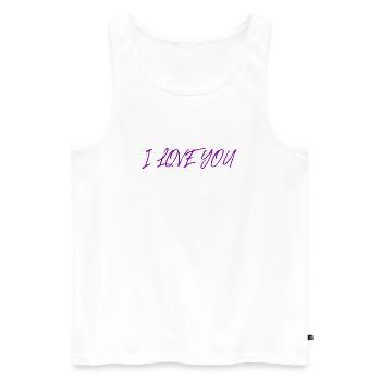 ICH LIEBE DICH. LIEBE. PAAR. GERADE VERHEIRATET. Junggesellinnenabschied - Männer Premium Bio Tank Top - Weiß - Vorne - Michal (187cm)