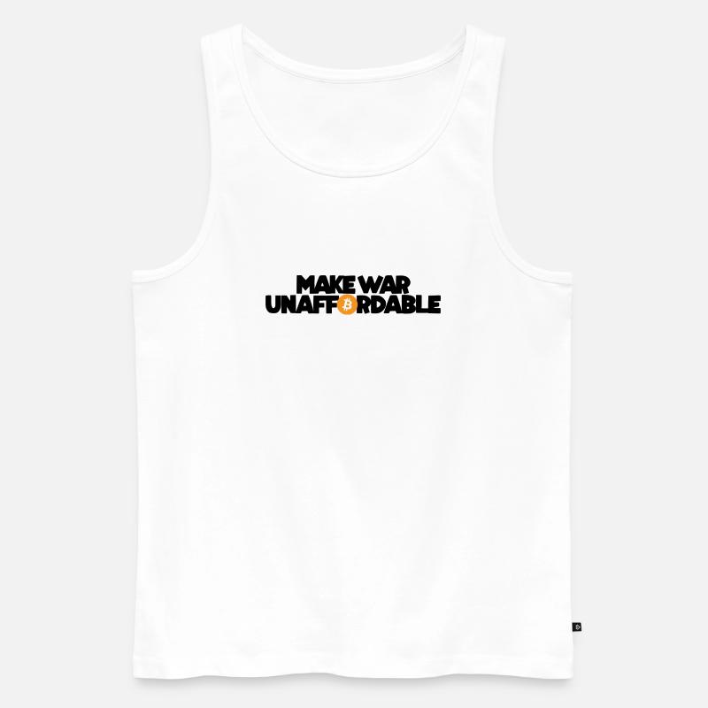 Bitcoin - Make war unaffordable - Männer Premium Bio Tank Top - Weiß