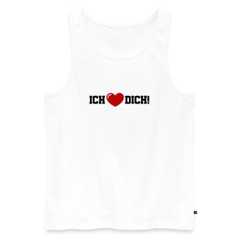 Je t’aime, mon cœur - Débardeur bio Premium Homme - blanc - Devant - Michal (187cm)