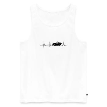 Herzschlag Motorboot Boot - Männer Premium Bio Tank Top - Weiß - Vorne - Michal (187cm)