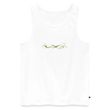 Elegantes Gräser Ornament Natur Design - Männer Premium Bio Tank Top - Weiß - Vorne - AI Model Male 178 light (178cm)