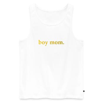 Mama Spruch Boy Mom - Männer Premium Bio Tank Top - Weiß - Vorne - Michal (187cm)