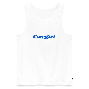 cowgirls - Men's Premium Organic Tank Top - white - Front - AI Model Male 178 light (178cm)