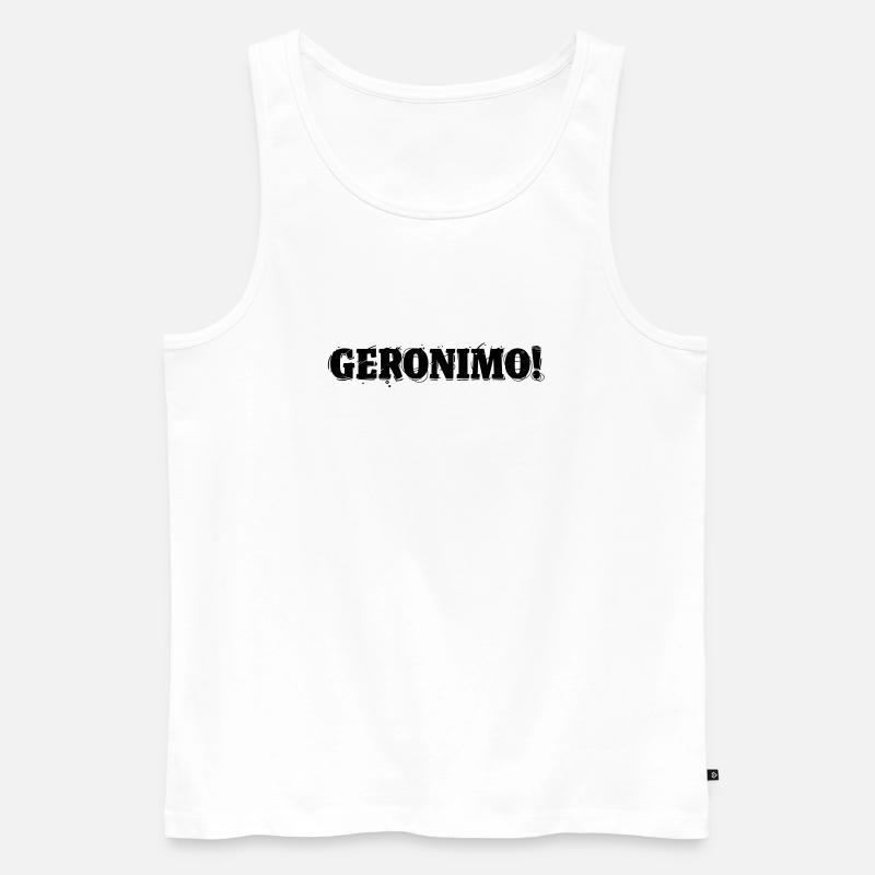 GERONIMO! - Men's Premium Organic Tank Top - white