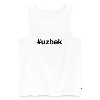 UZBEK Hashtag Ich bin Usbeke Usbekistan - Männer Premium Bio Tank Top - Weiß - Vorne - AI Model Male 178 light (178cm)