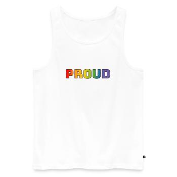 Regenbogen proud schwarz - Männer Premium Bio Tank Top - Weiß - Vorne - AI Model Male 178 light (178cm)