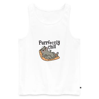 Purrfectly Chill Chat Disant Chat - Débardeur bio Premium Homme - blanc - Devant - Michal (187cm)