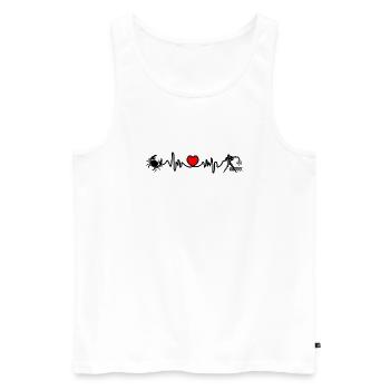 Herzfrequenz Kardio Krebs Wassermann - Männer Premium Bio Tank Top - Weiß - Vorne - Michal (187cm)
