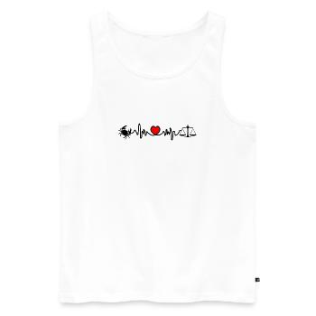 Herzfrequenz-Kardiokrebs-Skala - Männer Premium Bio Tank Top - Weiß - Vorne - AI Model Male 178 light (178cm)