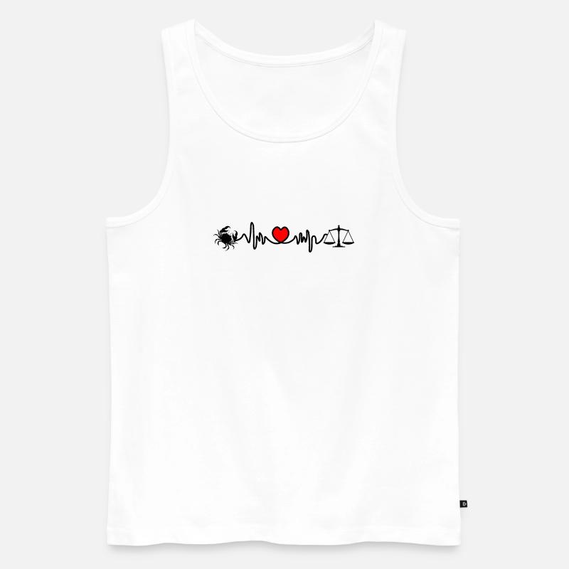 Herzfrequenz-Kardiokrebs-Skala - Männer Premium Bio Tank Top - Weiß