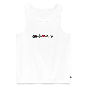 Herzfrequenz Cardio Widder Steinbock - Männer Premium Bio Tank Top - Weiß - Vorne - Michal (187cm)
