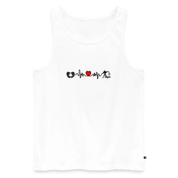 Herzfrequenz Cardio Zwillinge Wassermann - Männer Premium Bio Tank Top - Weiß - Vorne - Michal (187cm)