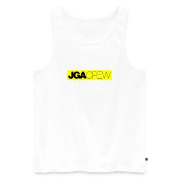 JGA Emblem / Logo - Männer Premium Bio Tank Top - Weiß - Vorne - Michal (187cm)