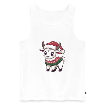 Bande dessinée de Noël Chèvre de montagne - Débardeur bio Premium Homme - blanc - Devant - Michal (187cm)