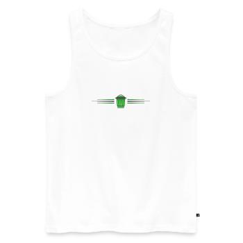 Garbage Can Icon Line - Men's Premium Organic Tank Top - white - Front - AI Model Male 178 light (178cm)