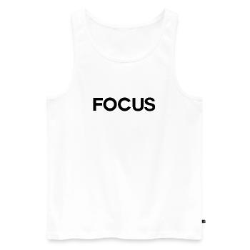 focus - Men's Premium Organic Tank Top - white - Front - AI Model Male 178 light (178cm)