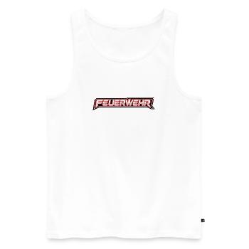 Feuerwehr Neon-Schriftzug - Männer Premium Bio Tank Top - Weiß - Vorne - AI Model Male 178 light (178cm)