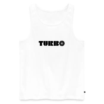 Turbo - Männer Premium Bio Tank Top - Weiß - Vorne - Michal (187cm)