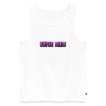 Schriftzug Super Mum für die beste Mutter - Männer Premium Bio Tank Top - Weiß - Vorne - Michal (187cm)