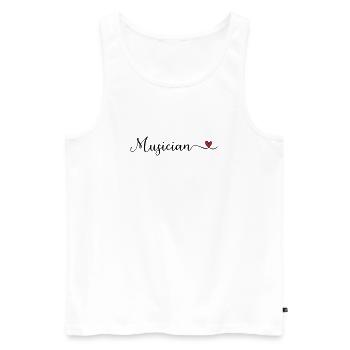 Musikerherz-Typografie - Männer Premium Bio Tank Top - Weiß - Vorne - Michal (187cm)
