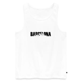 Barcelone Espagne Catalogne Europe Skyline - Débardeur bio Premium Homme - blanc - Devant - AI Model Male 178 light (178cm)