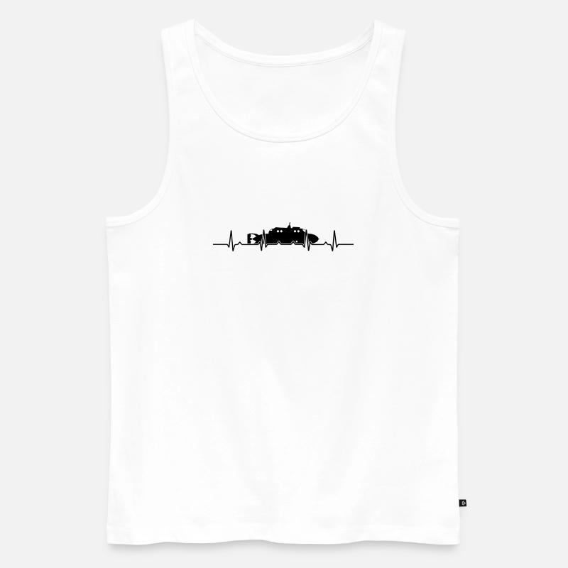 Herzschlag-U-Boot - Männer Premium Bio Tank Top - Weiß