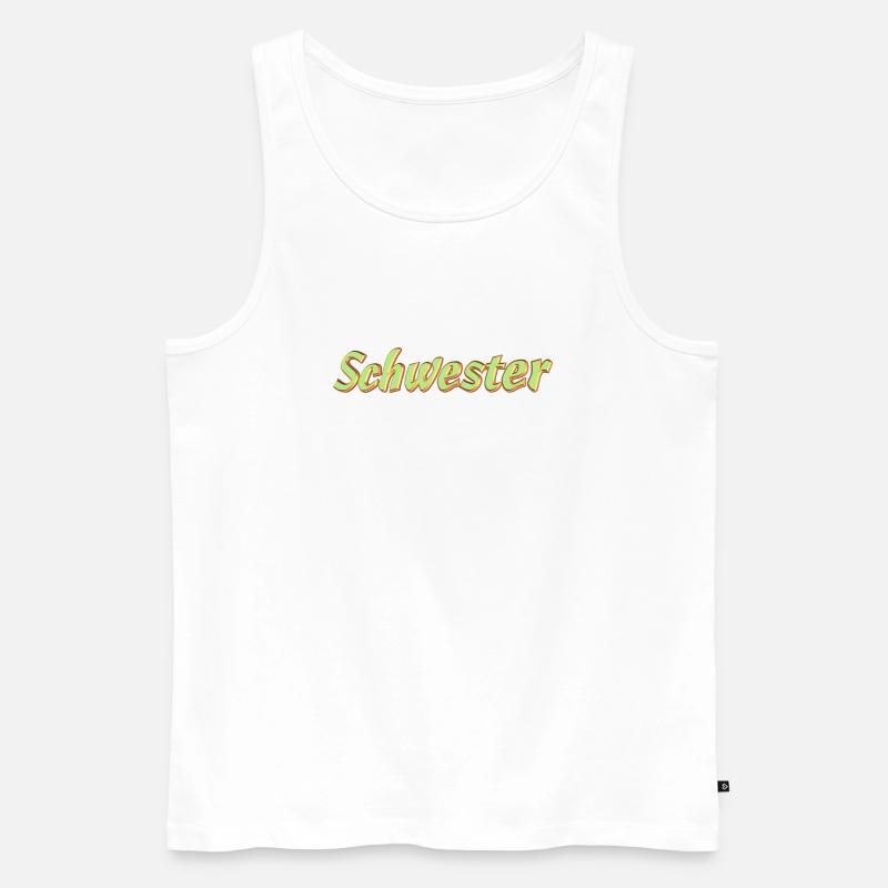 Kosename Schwester 3D Style - Männer Premium Bio Tank Top - Weiß