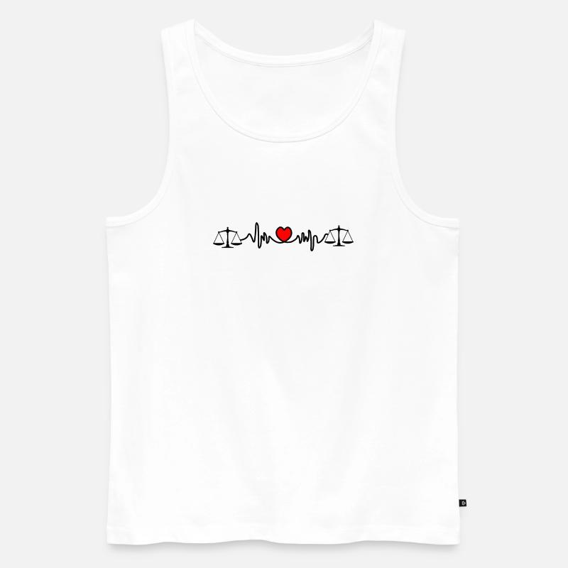 Herzfrequenz-Cardio-Skala - Männer Premium Bio Tank Top - Weiß