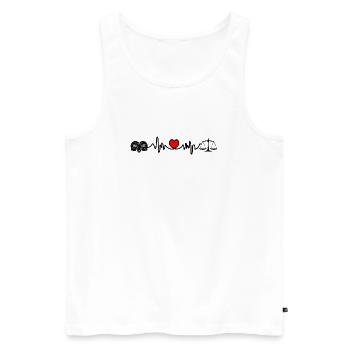 Herzfrequenz-Cardio-Ram-Skala - Männer Premium Bio Tank Top - Weiß - Vorne - AI Model Male 178 light (178cm)