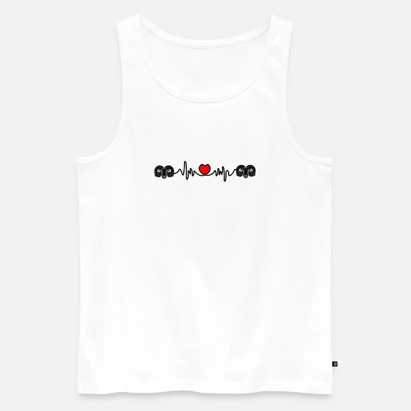 Herzfrequenz Cardio Ram Ram Ram - Männer Premium Bio Tank Top - Weiß