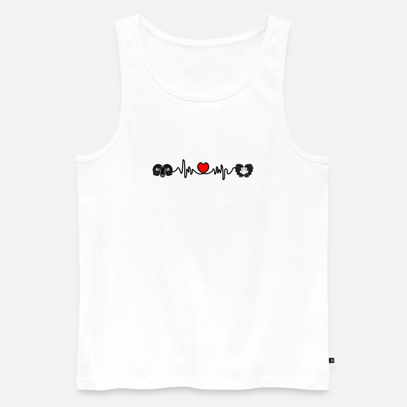 Herzfrequenz Cardio Widder Zwillinge - Männer Premium Bio Tank Top - Weiß