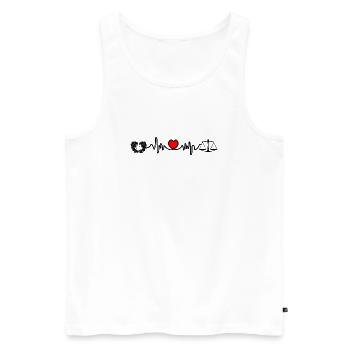 Heart Rate Cardio Twin Scale - Men's Premium Organic Tank Top - white - Front - AI Model Male 178 light (178cm)