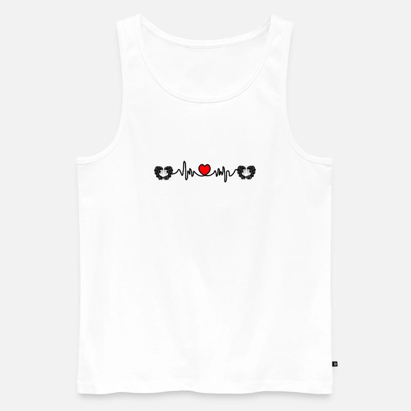 Herzfrequenz Cardio Twin Twins - Männer Premium Bio Tank Top - Weiß