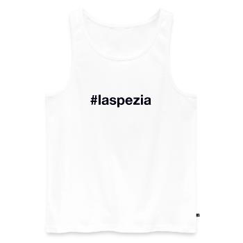 LA SPEZIA Hashtag - Männer Premium Bio Tank Top - Weiß - Vorne - Michal (187cm)