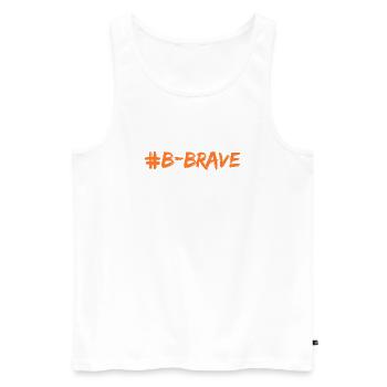 Imprimé #B-Brave - Débardeur bio Premium Homme - blanc - Devant - Michal (187cm)