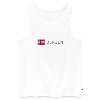 Norway Flag - Bergen - Norge - Norwegen - Men's Premium Organic Tank Top - white - Front - AI Model Male 178 light (178cm)