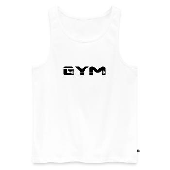 gym musculation - Débardeur bio Premium Homme - blanc - Devant - AI Model Male 178 light (178cm)